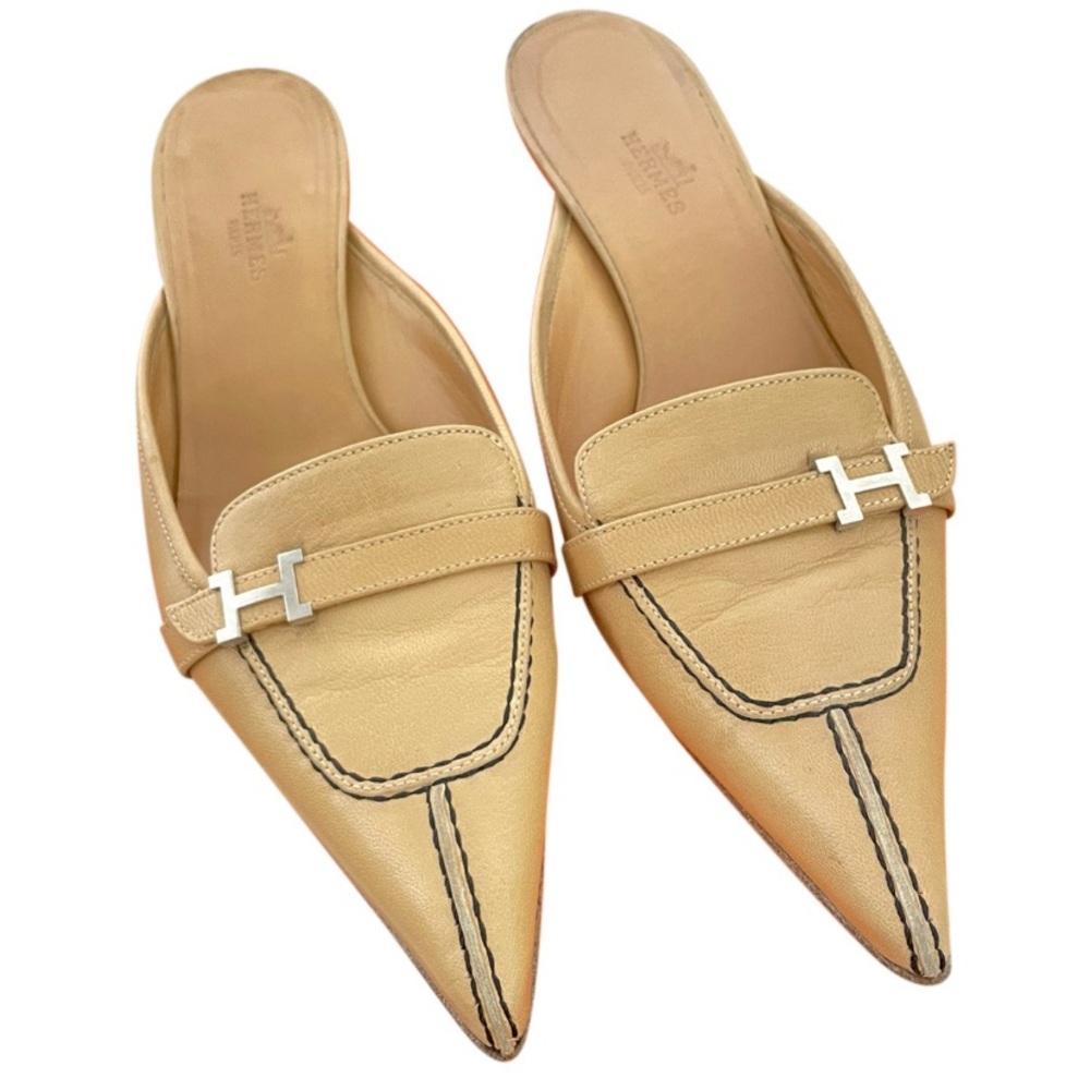 Hermes Kitten Heel Mules